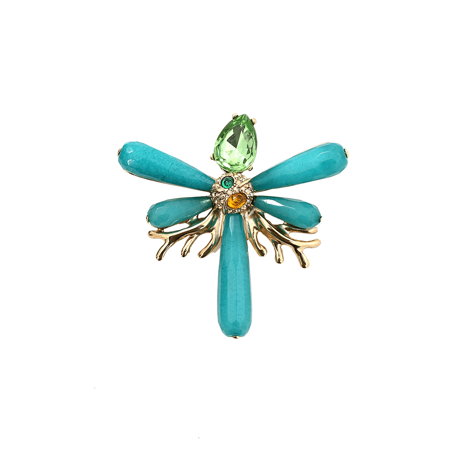 OSCAR DE LA RENTA-Quartz Coral Brooch-CYAN