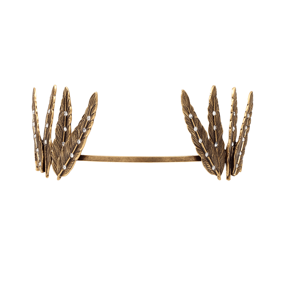 OSCAR DE LA RENTA-Feather Tiara-RUSS GLD
