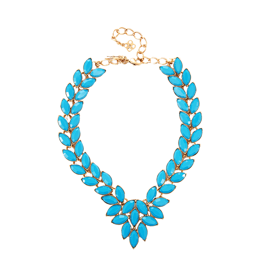OSCAR DE LA RENTA-Opaque Navette Necklace-TURQ