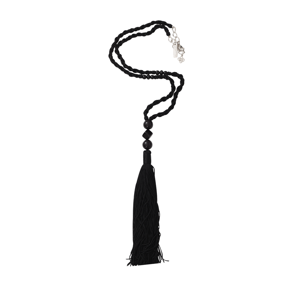 OSCAR DE LA RENTA-Tassel Charm Necklace-BLACK