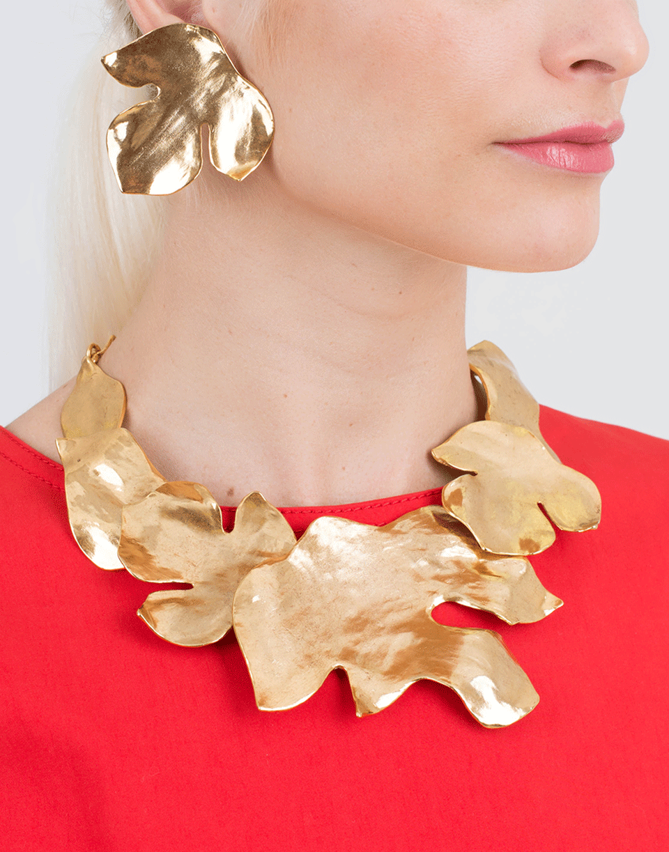 OSCAR DE LA RENTA-Foliage Necklace-GOLD