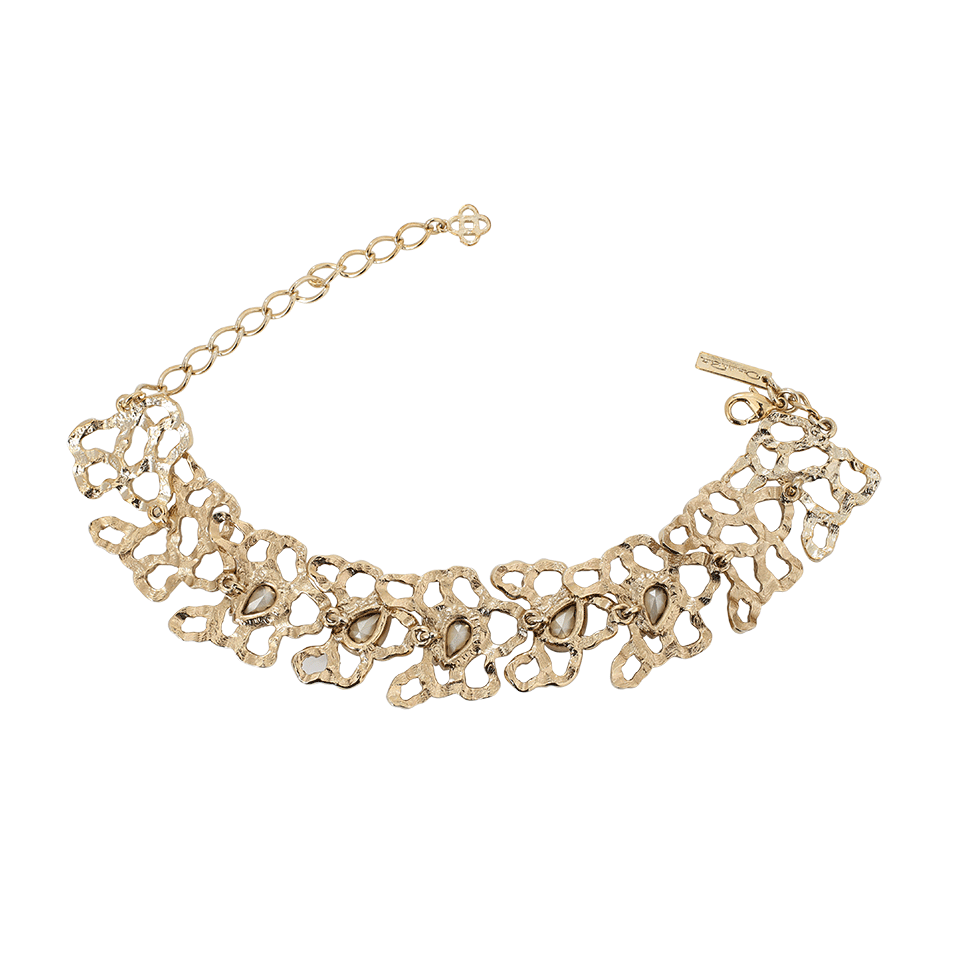 OSCAR DE LA RENTA-Pave Chain Link Choker-GOLD