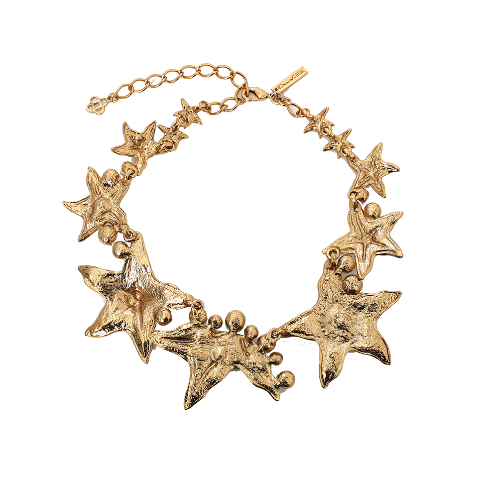 OSCAR DE LA RENTA-Pave Sea Star Necklace-LGHTGOLD
