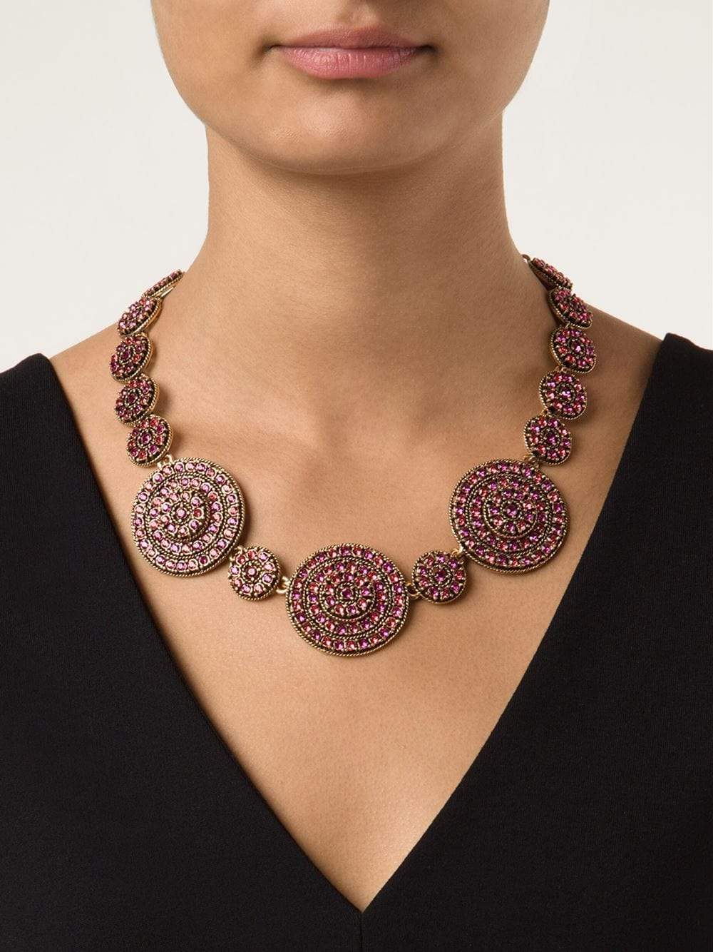 OSCAR DE LA RENTA-Disk Necklace-PINK