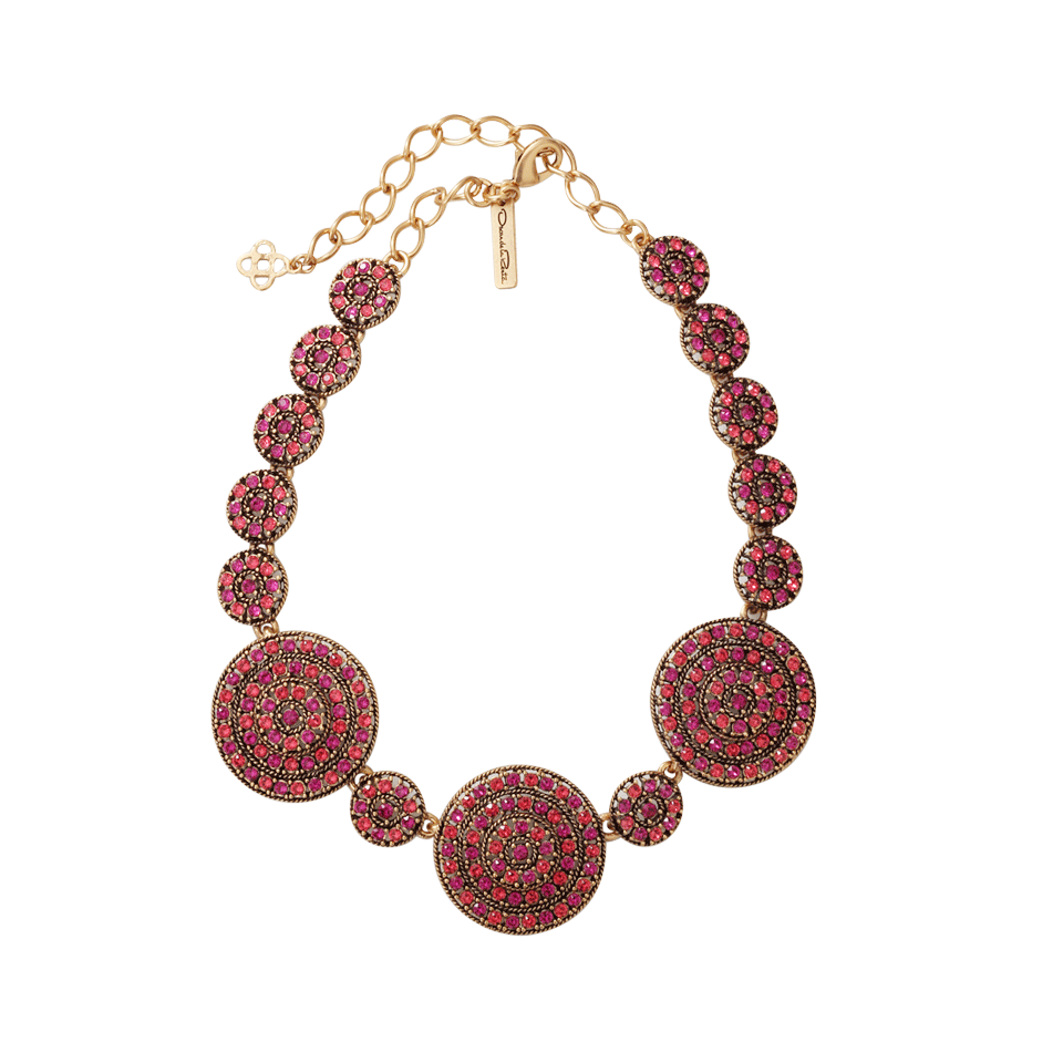 OSCAR DE LA RENTA-Disk Necklace-PINK