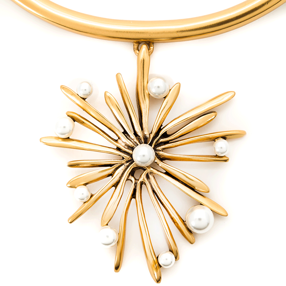 OSCAR DE LA RENTA-Starburst Necklace-PRL/GLD