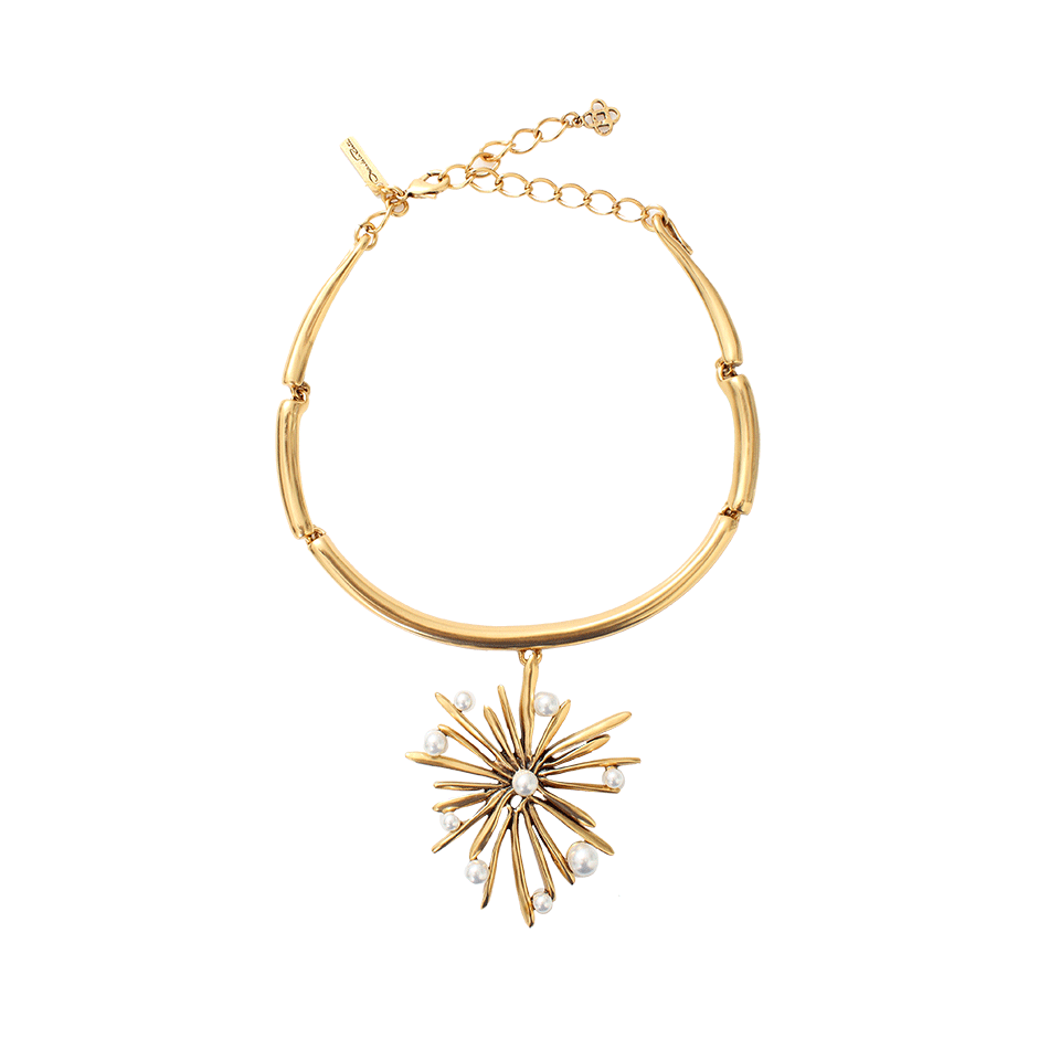 OSCAR DE LA RENTA-Starburst Necklace-PRL/GLD