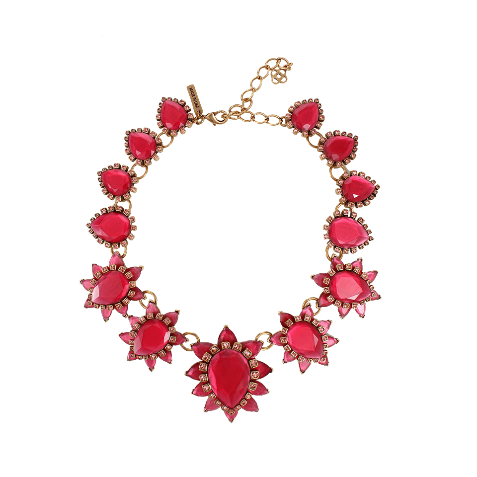 OSCAR DE LA RENTA-Bold Pear Shape Jewel Necklace-SORBET