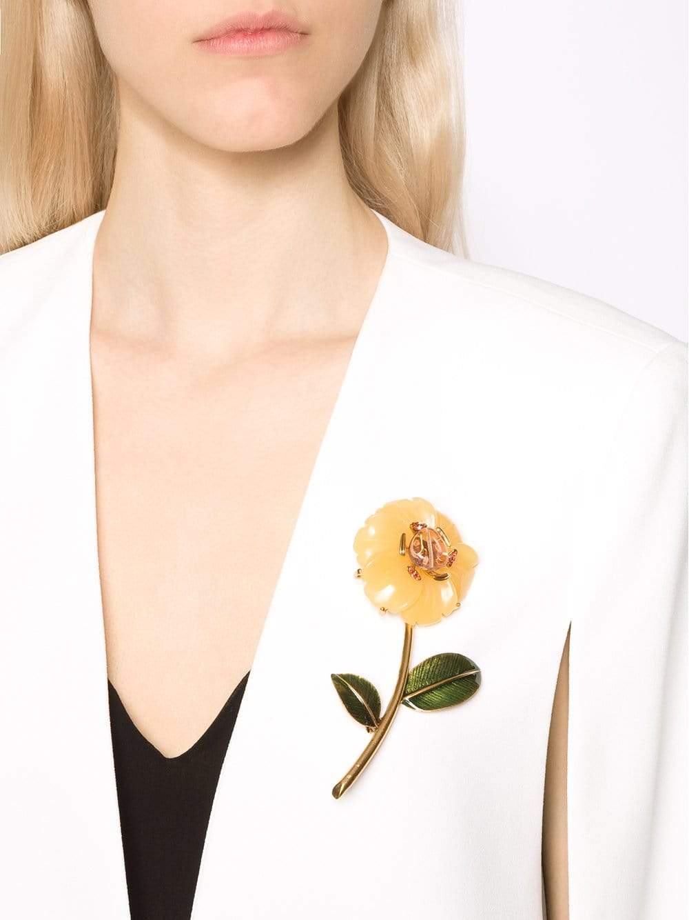 OSCAR DE LA RENTA-Peony Resin Brooch-