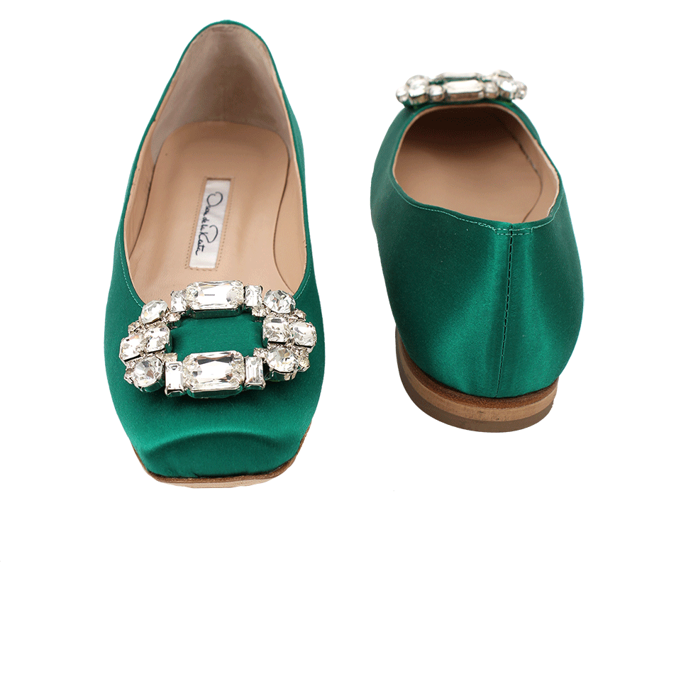 OSCAR DE LA RENTA-Deneve Flat Ornament Shoe-