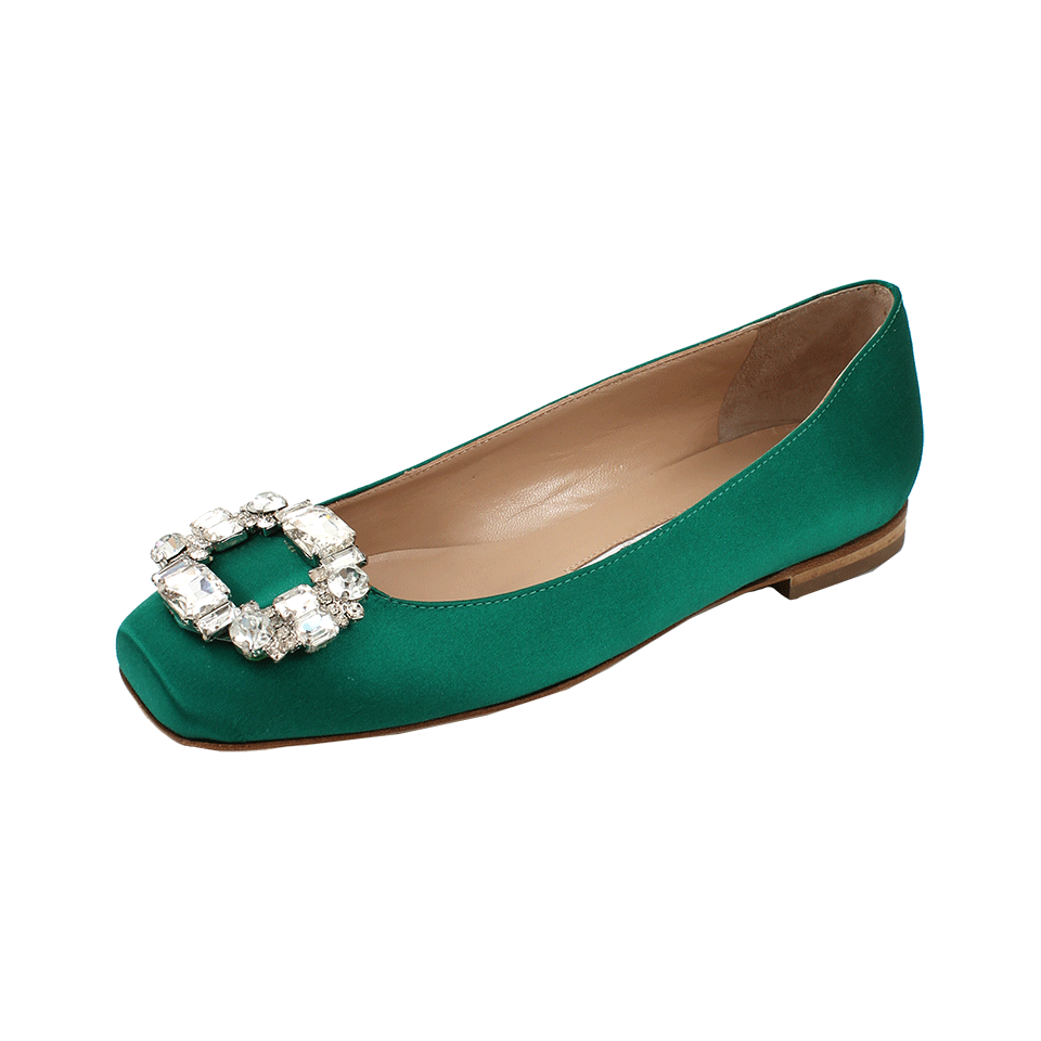 OSCAR DE LA RENTA-Deneve Flat Ornament Shoe-