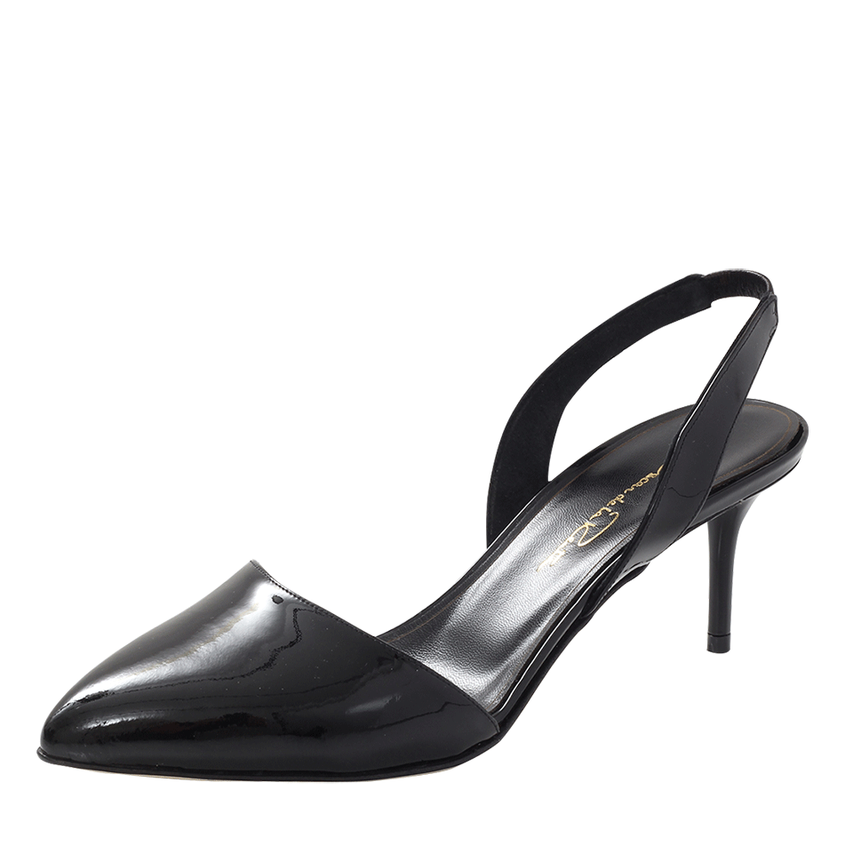 OSCAR DE LA RENTA-Pamie Patent Leather Slingback-
