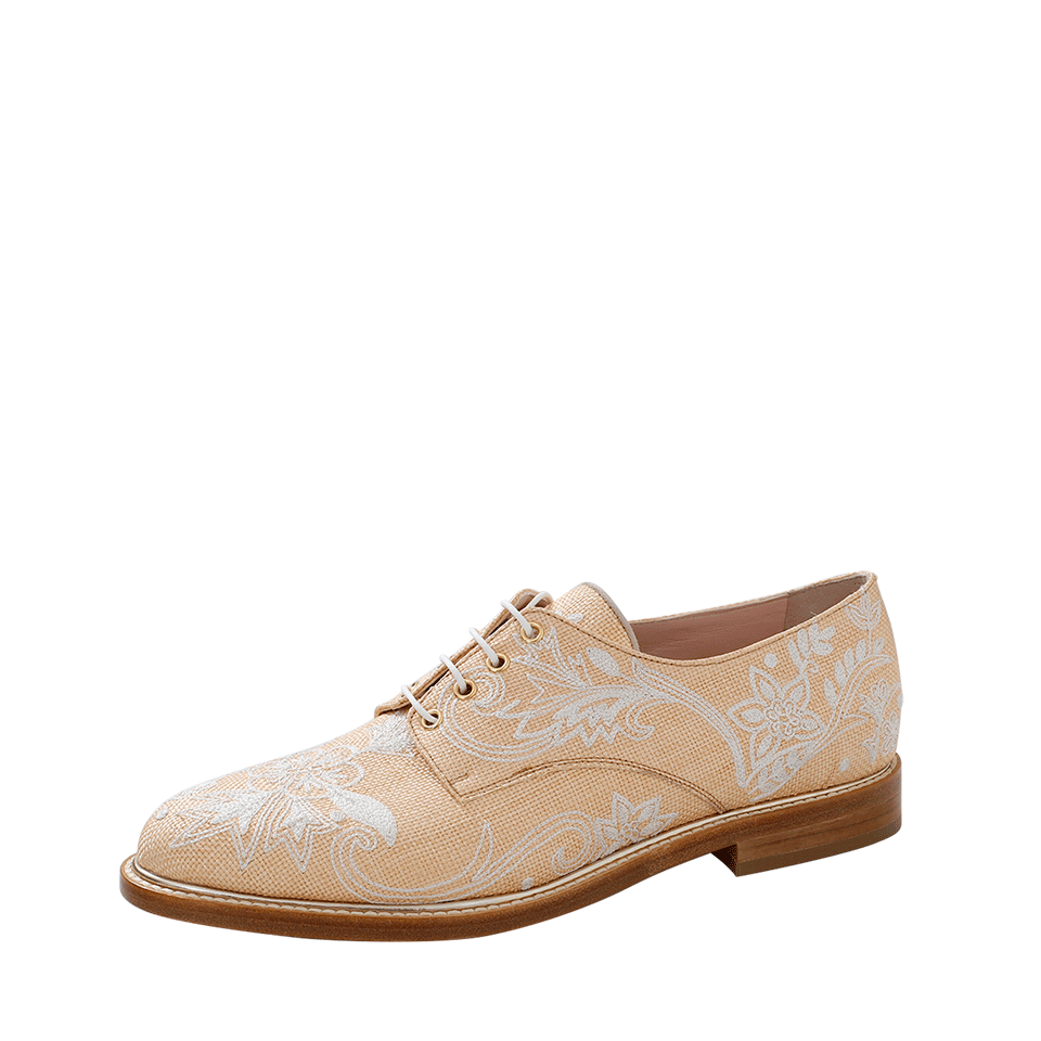 OSCAR DE LA RENTA-Tilda Embroidered Lace Up Shoes-