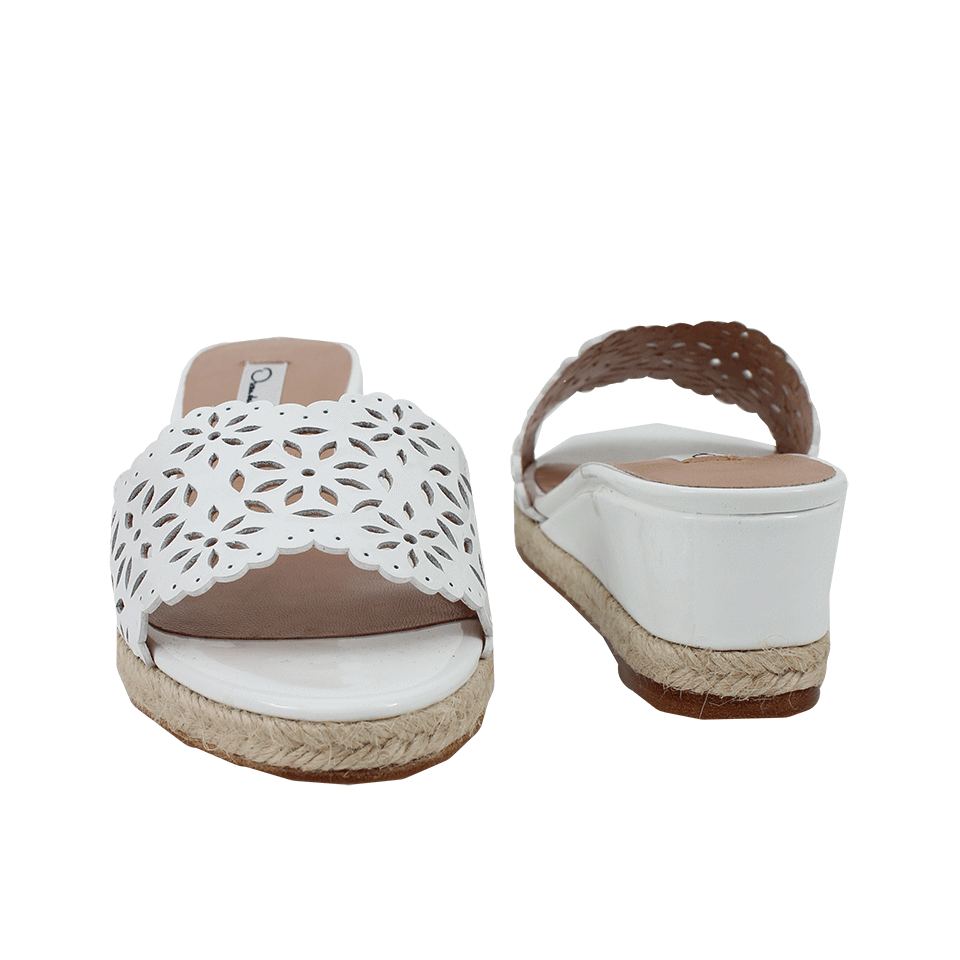 OSCAR DE LA RENTA-Eyelet Trim Wedge-