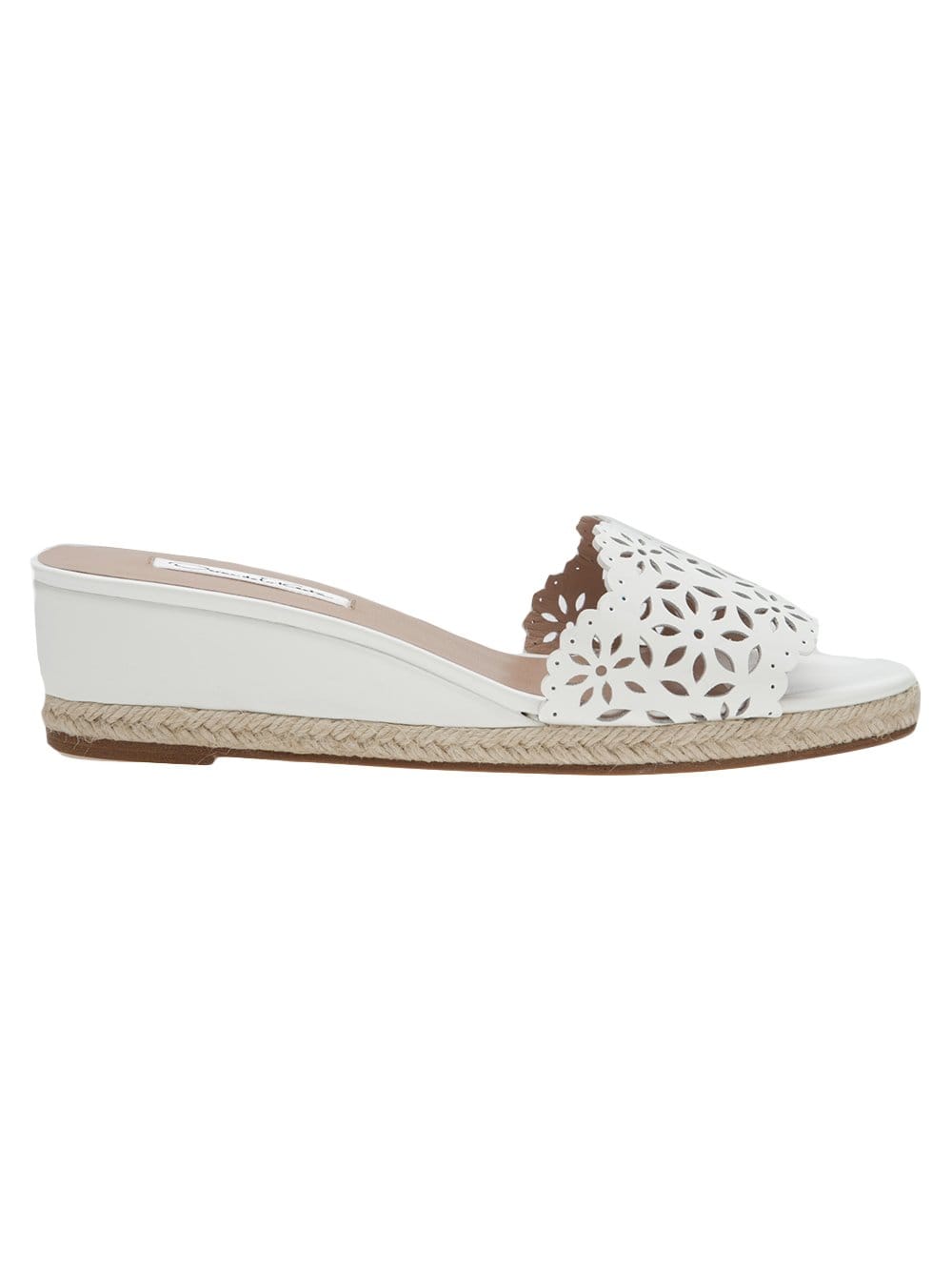 OSCAR DE LA RENTA-Eyelet Trim Wedge-
