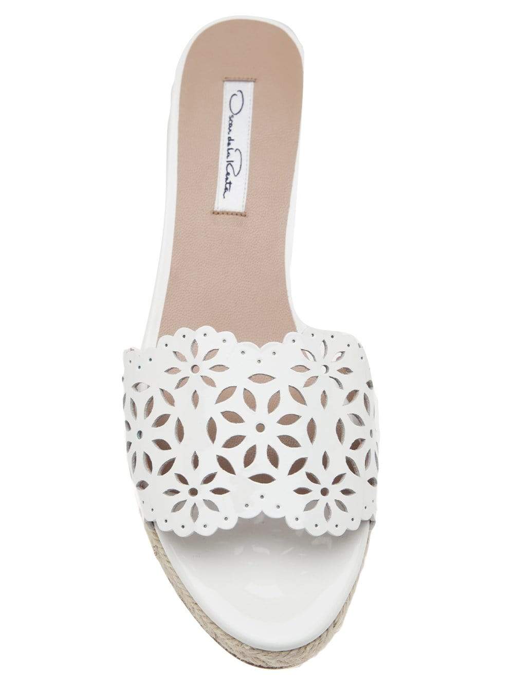OSCAR DE LA RENTA-Eyelet Trim Wedge-