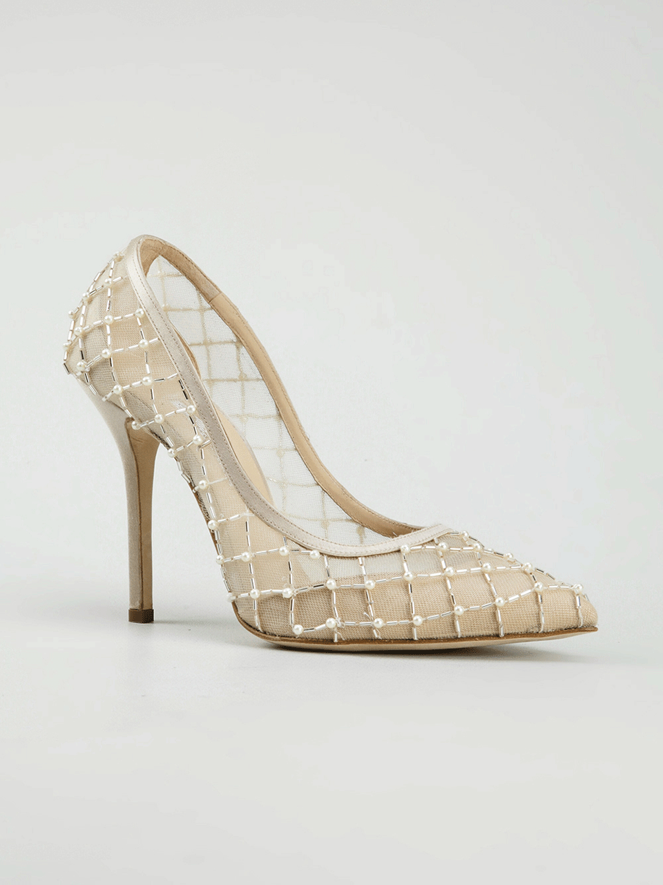 OSCAR DE LA RENTA-Pearl Mesh Pumps-