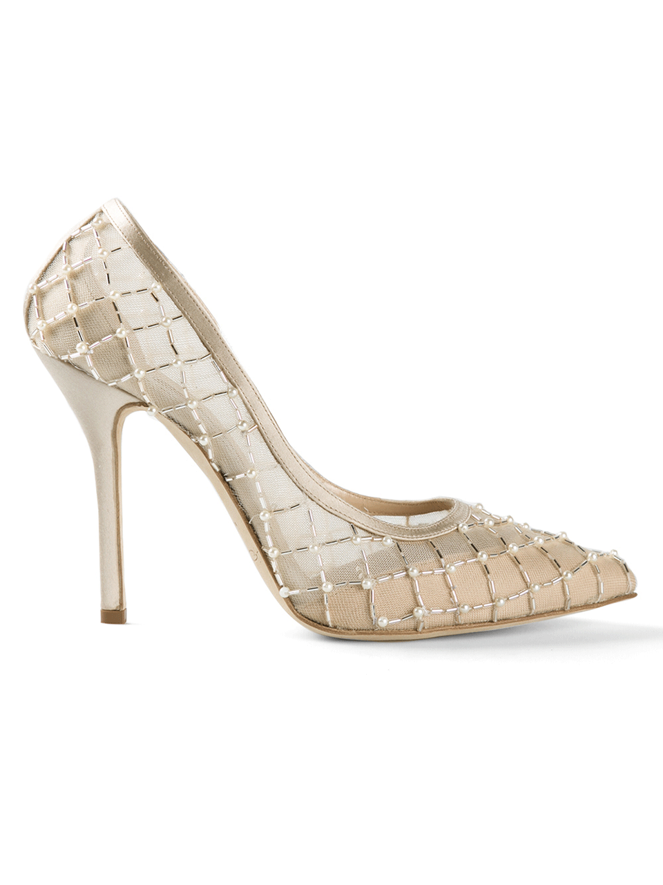 OSCAR DE LA RENTA-Pearl Mesh Pumps-