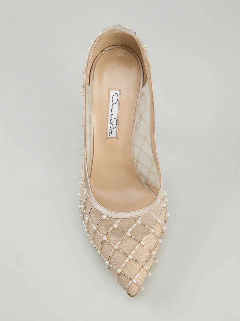 OSCAR DE LA RENTA-Pearl Mesh Pumps-