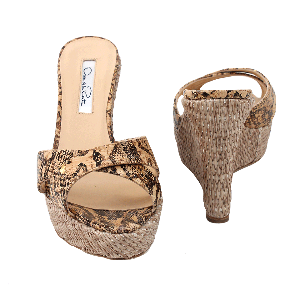 OSCAR DE LA RENTA-Two Strap Wedge Sandal-