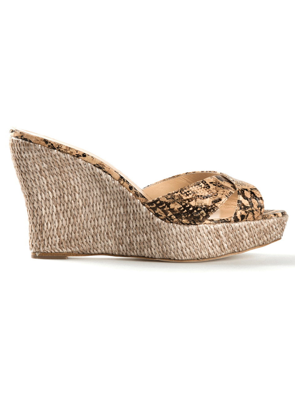 OSCAR DE LA RENTA-Two Strap Wedge Sandal-