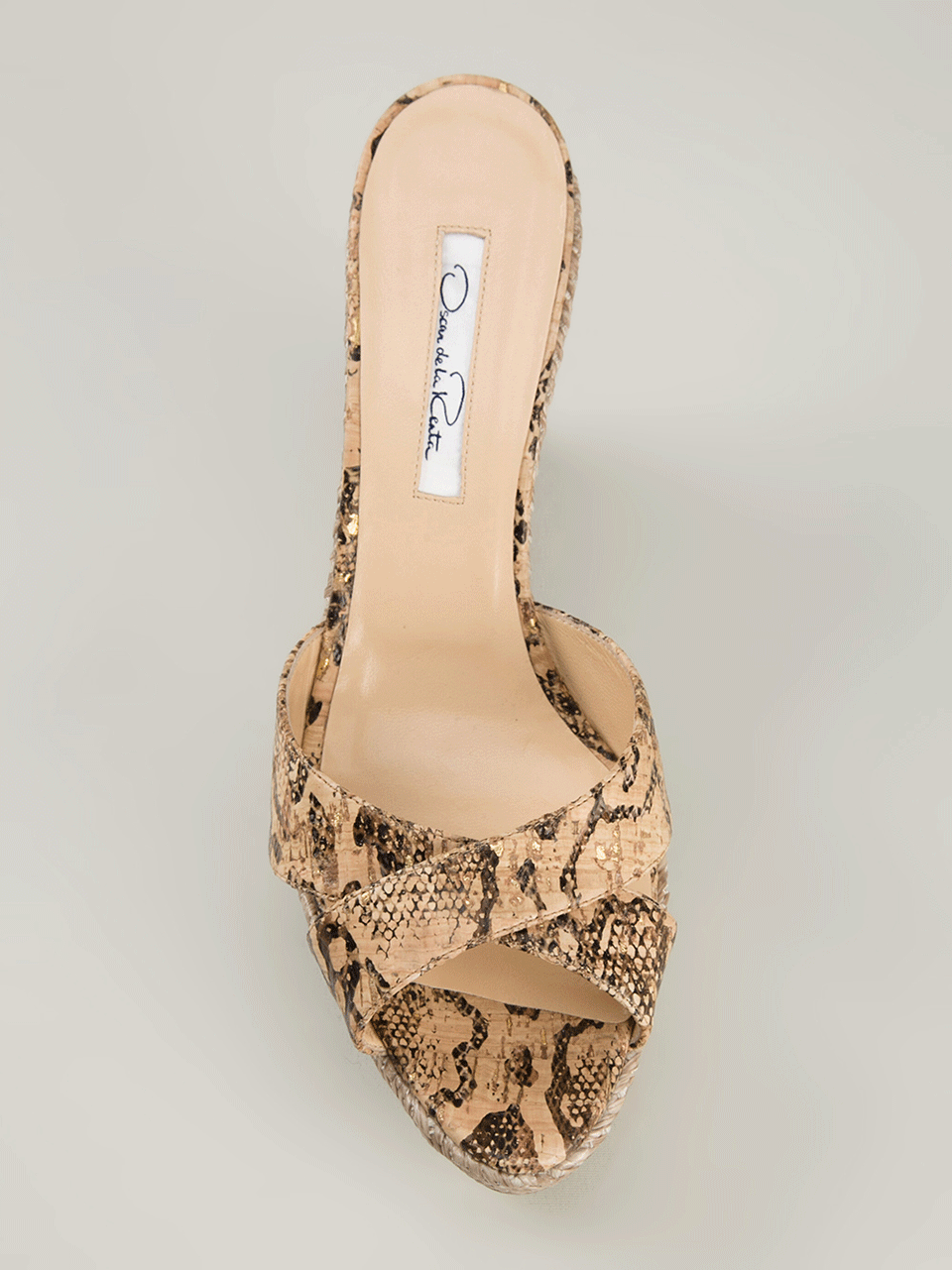 OSCAR DE LA RENTA-Two Strap Wedge Sandal-