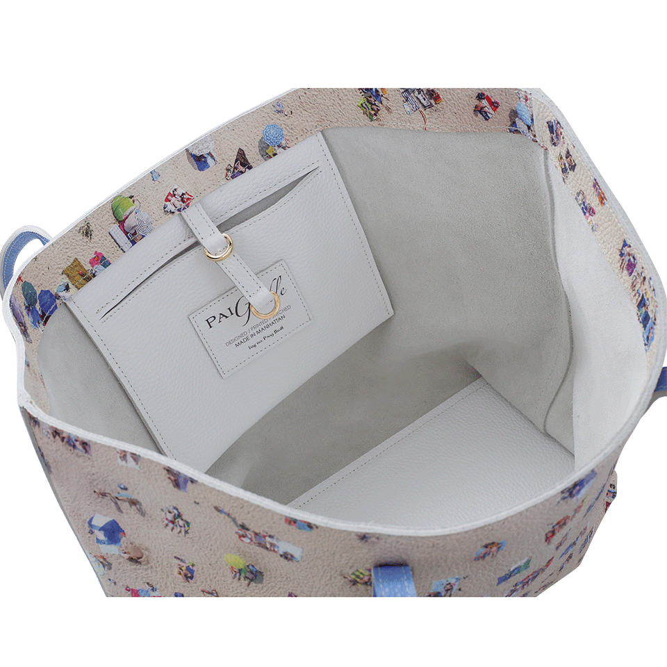 PAIGE GAMBLE-Pebbled Leather Tote-POLKADOT