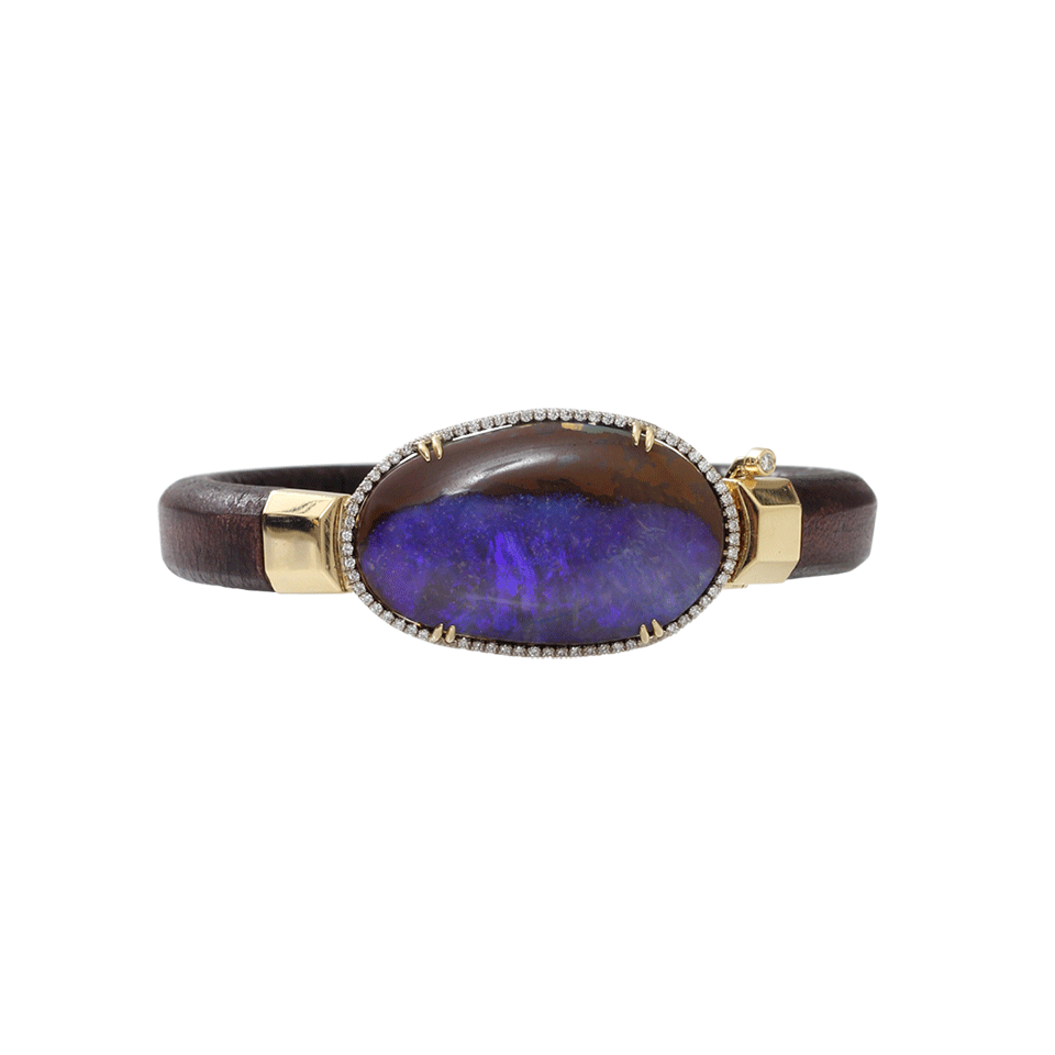 PAMELA HUIZENGA-Purple Boulder Opal Bracelet-YELLOW GOLD