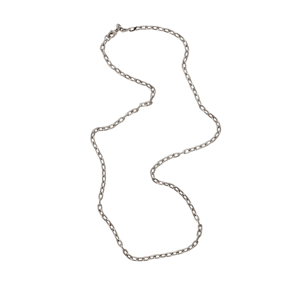 PAMELA HUIZENGA-Solid Cable Link Necklace-SILVER