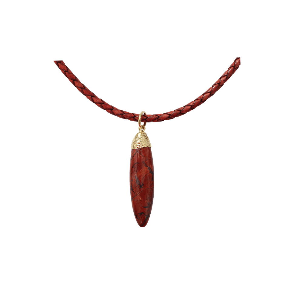 PAMELA HUIZENGA-Brazilian Agate Pendant-YELLOW GOLD