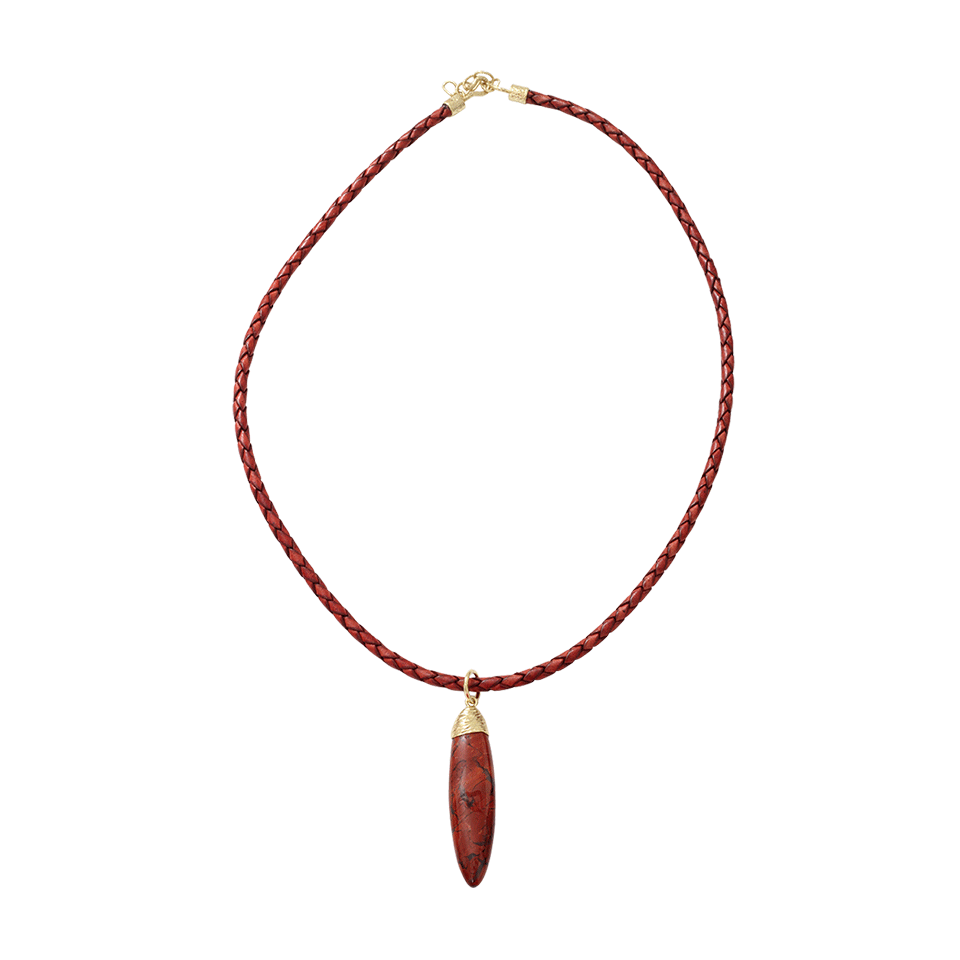 PAMELA HUIZENGA-Brazilian Agate Pendant-YELLOW GOLD