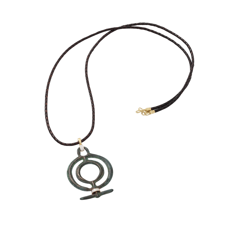 PAMELA HUIZENGA-Bronze Age Wheel Necklace-YELLOW GOLD