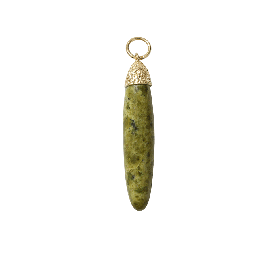 PAMELA HUIZENGA-Green Apple Serpentine Pendant-YELLOW GOLD