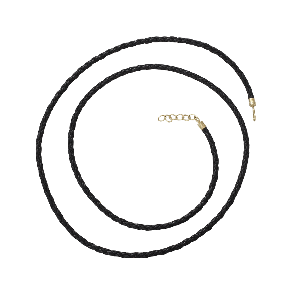 PAMELA HUIZENGA-Long Leather Necklace-YELLOW GOLD