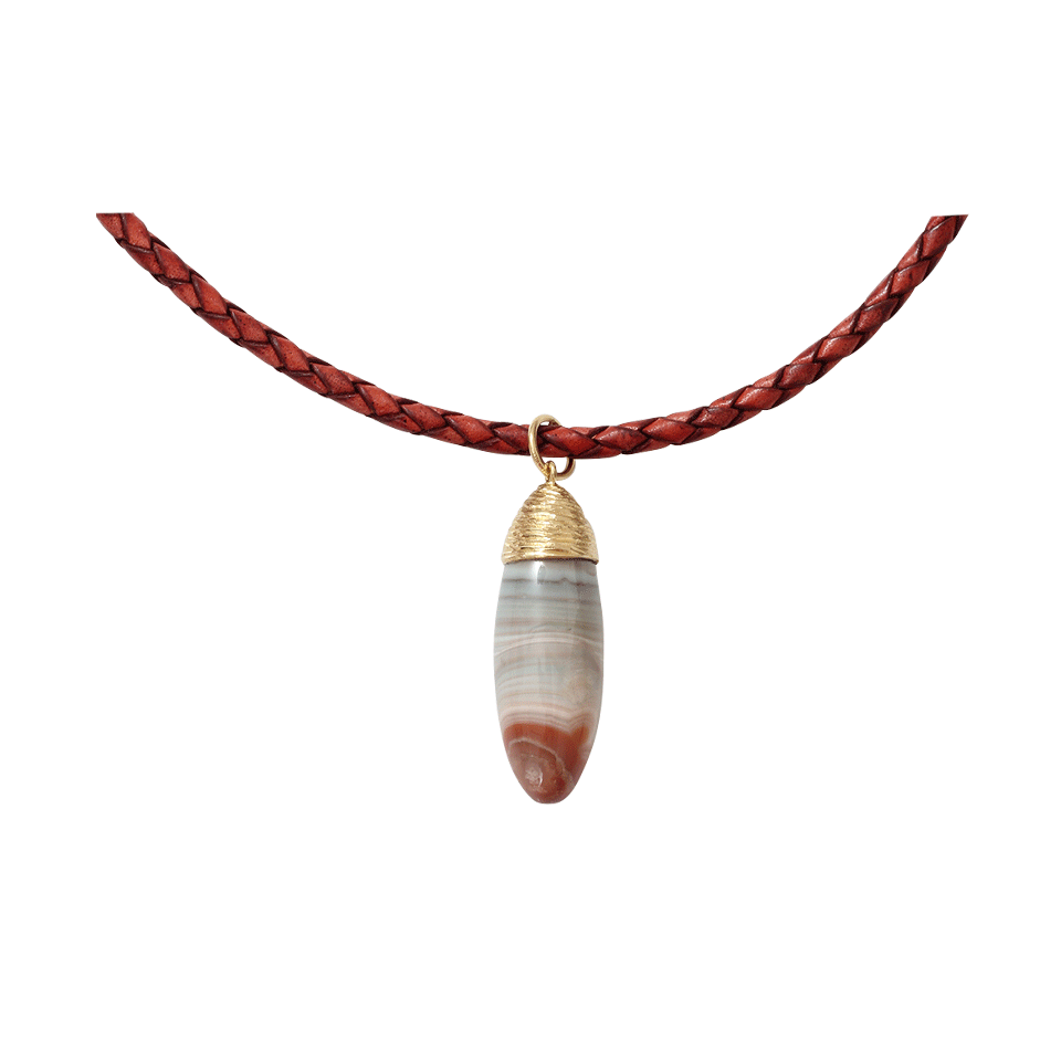 PAMELA HUIZENGA-Saturn Chalcedony Pendant-YELLOW GOLD