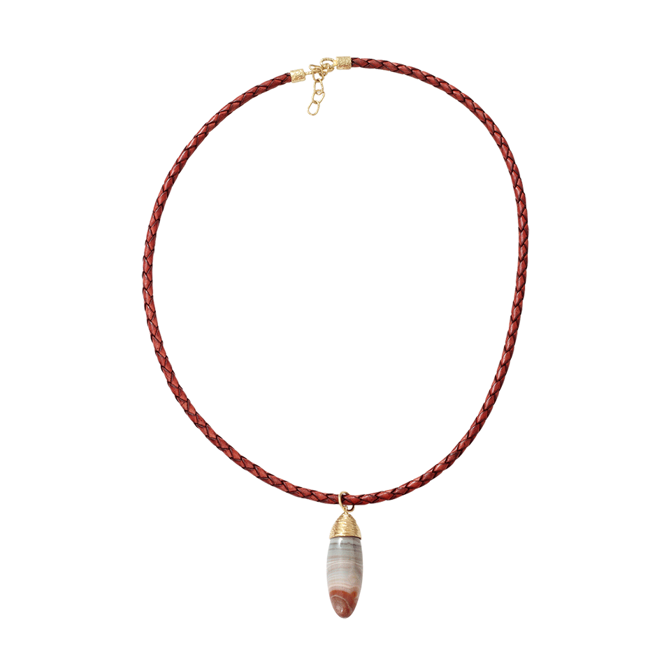 PAMELA HUIZENGA-Saturn Chalcedony Pendant-YELLOW GOLD