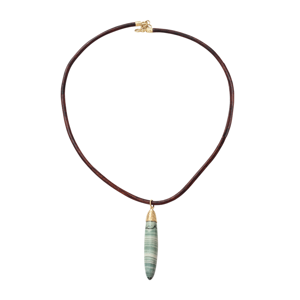 PAMELA HUIZENGA-Saturn Chalcedony Pendant-YELLOW GOLD