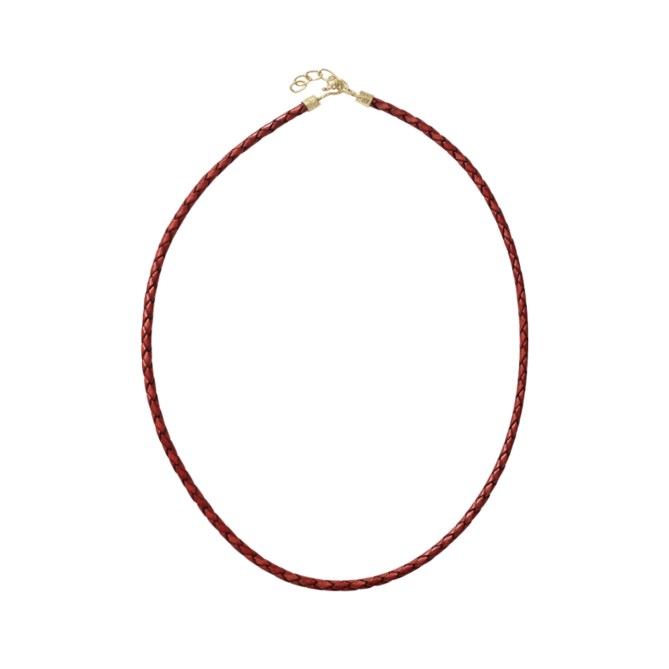 PAMELA HUIZENGA-Short Leather Necklace-YELLOW GOLD