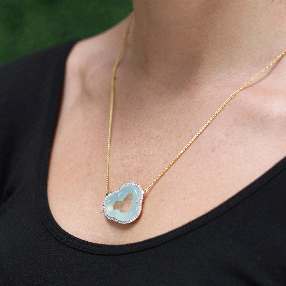 PAMELA HUIZENGA-Small Silver Linings Necklace-YELLOW GOLD