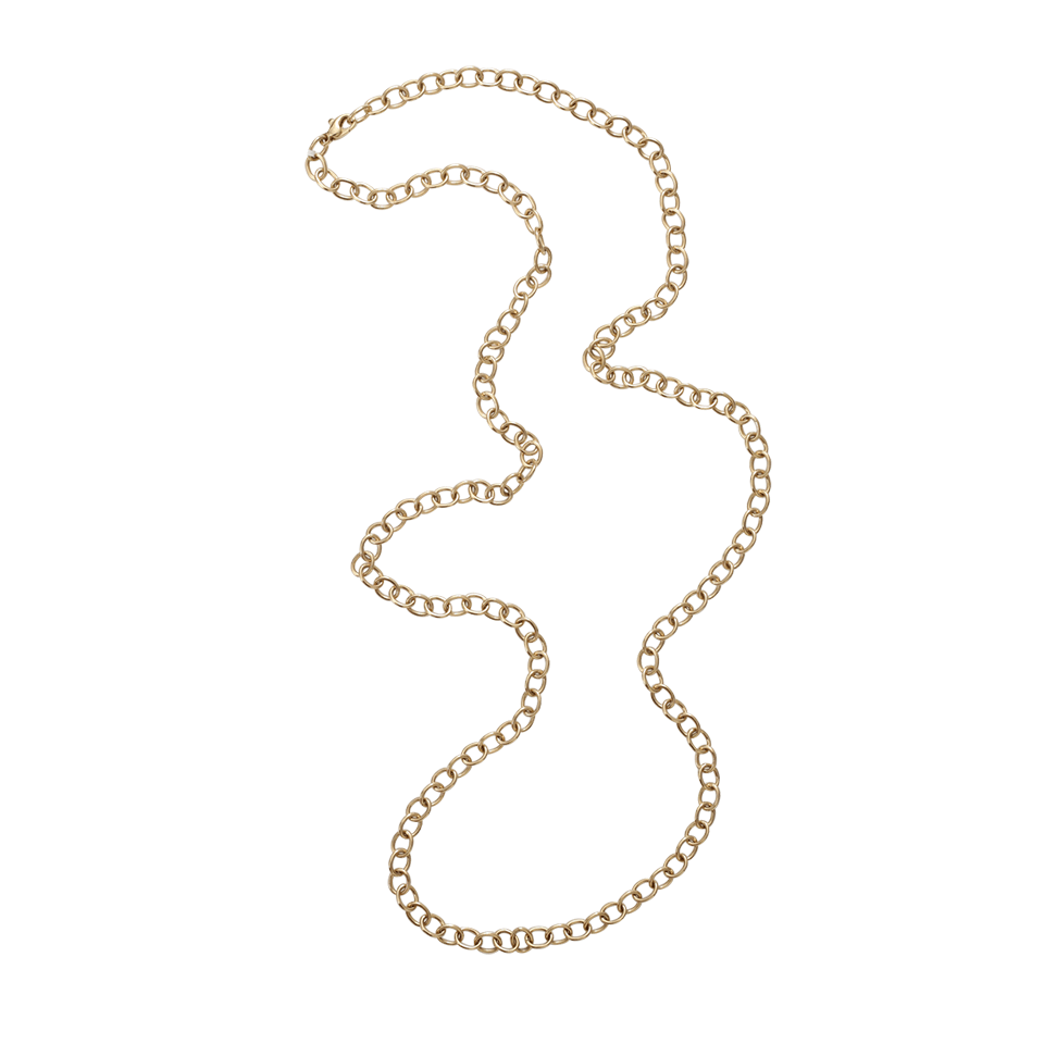 PAMELA HUIZENGA-Solid Round Link Necklace-YELLOW GOLD