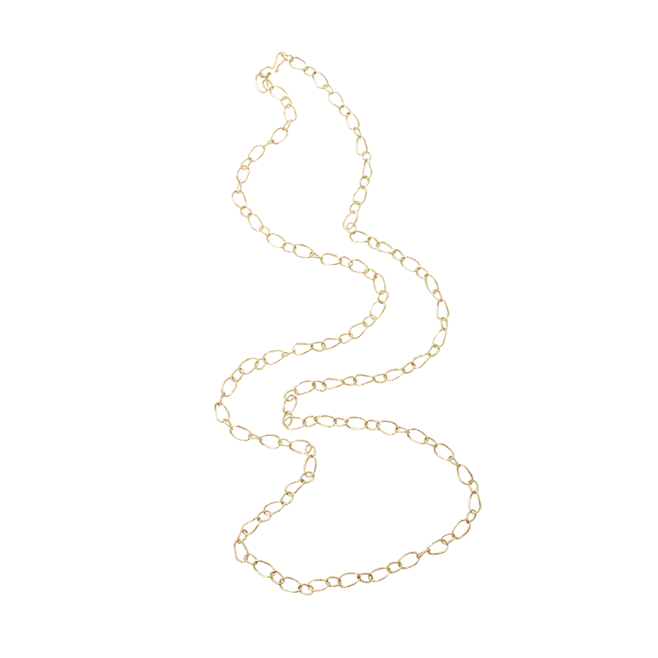 PAMELA HUIZENGA-Textured Chain Link Necklace-YELLOW GOLD