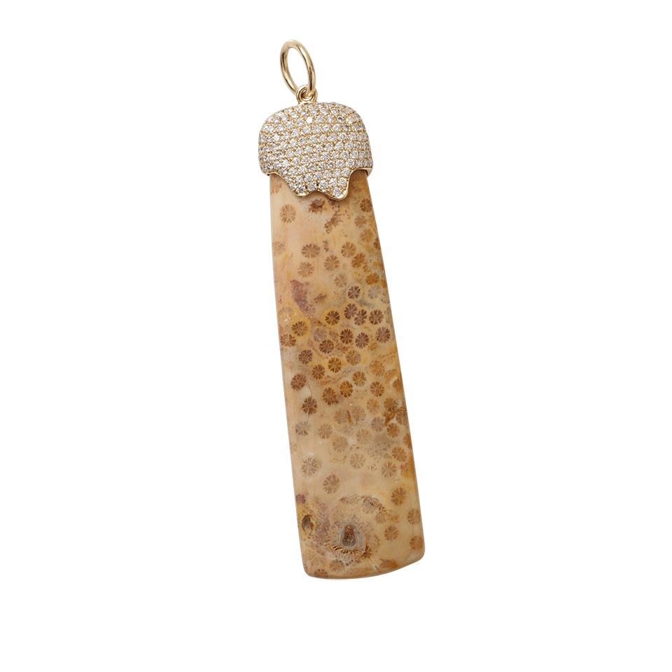PAMELA HUIZENGA-Fossilized Coral Pendant-YELLOW GOLD