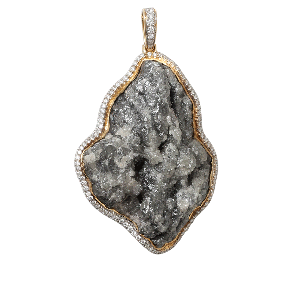PAMELA HUIZENGA-Large Diamond Conglomerate Pendant-YELLOW GOLD