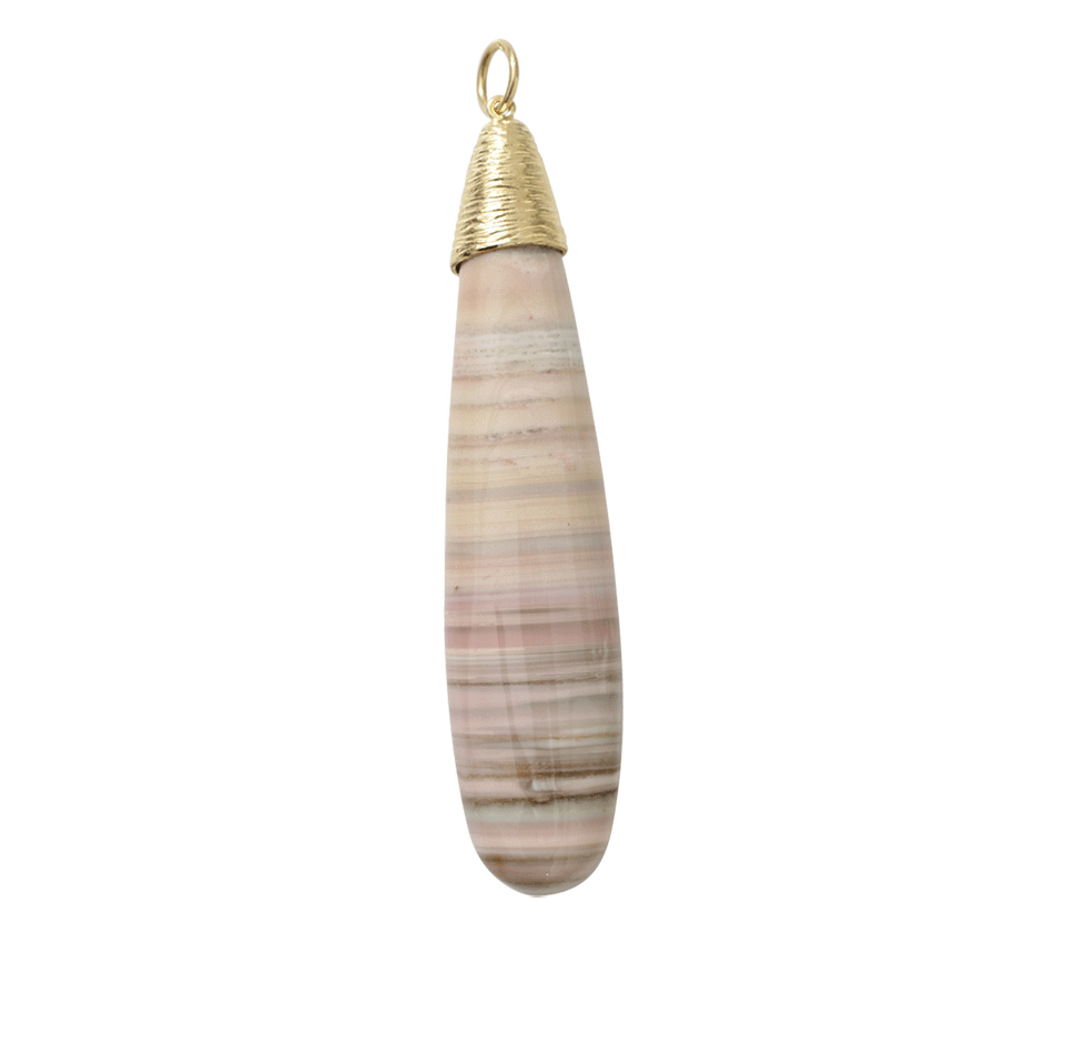 PAMELA HUIZENGA-Large Saturn Chalcedony Pendant-YELLOW GOLD