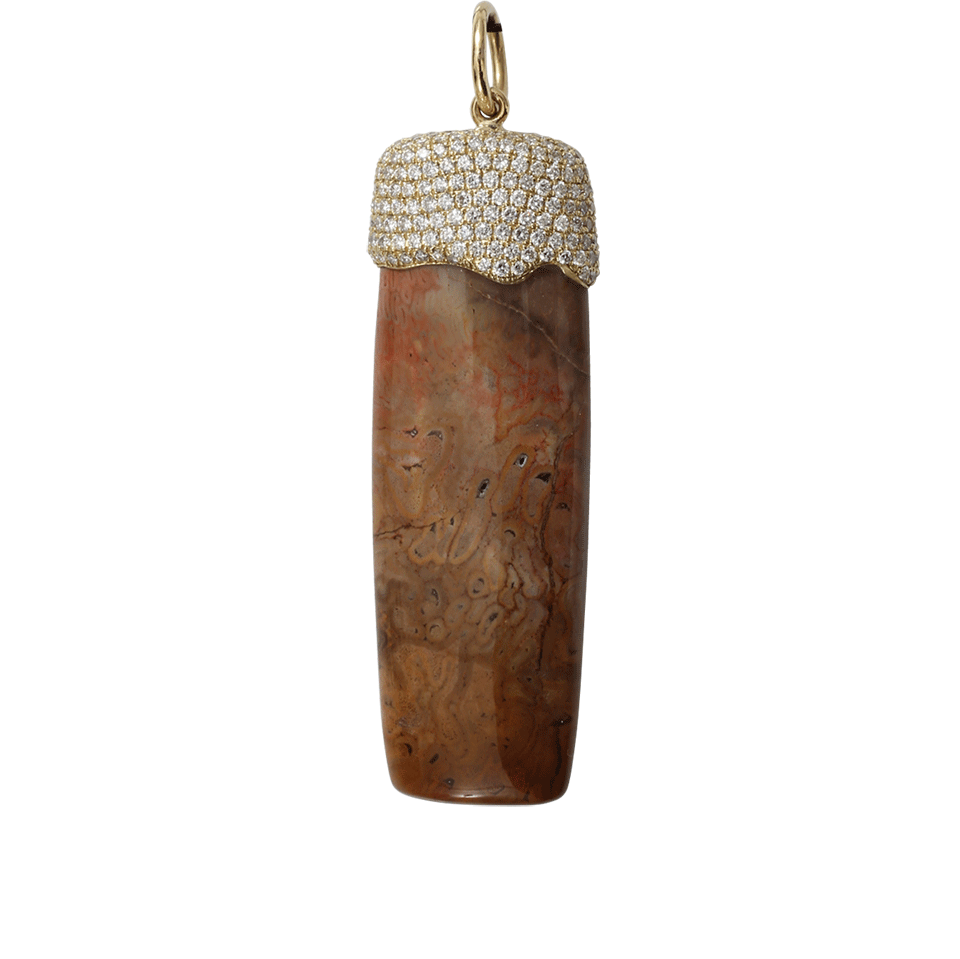 PAMELA HUIZENGA-Xaxim Fern Fossil Pendant-YELLOW GOLD