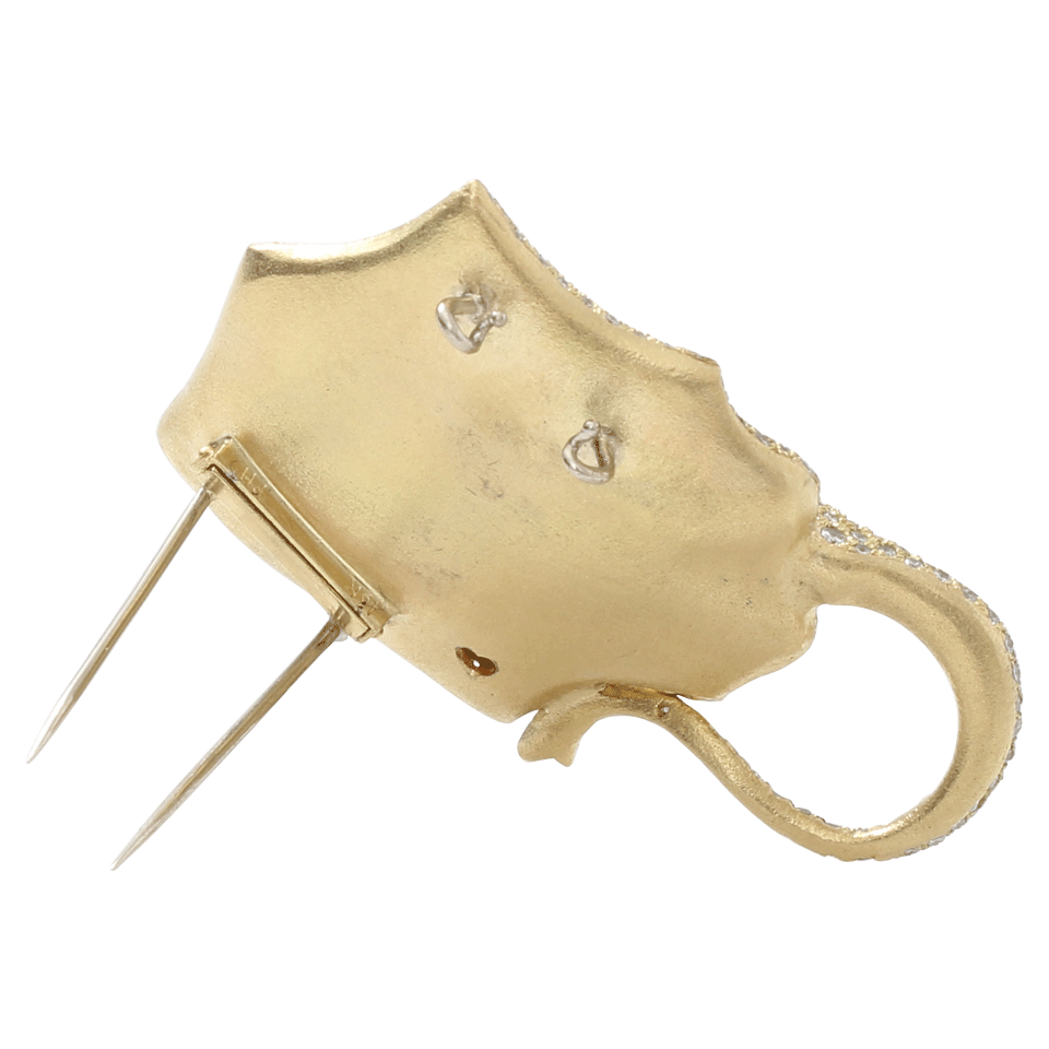 PAMELA HUIZENGA-Mexican Fire Opal Stingray Brooch-YELLOW GOLD
