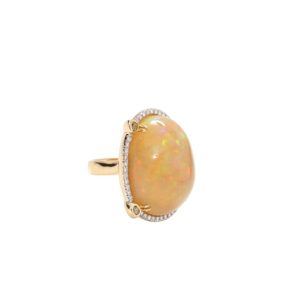 PAMELA HUIZENGA-Ethiopian Opal And Diamond Ring-YELLOW GOLD