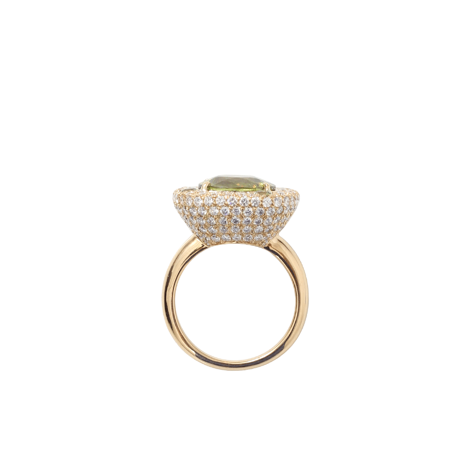 PAMELA HUIZENGA-Sphene And Diamond Ring-YELLOW GOLD