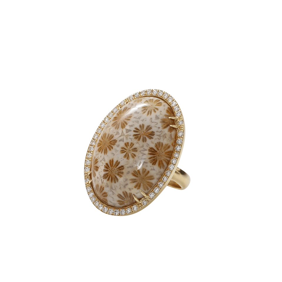 PAMELA HUIZENGA-Fossilized Coral Ring-YELLOW GOLD