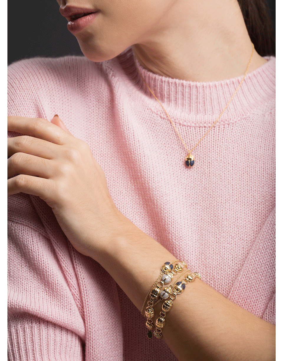 PAMELA LOVE-Pave Diamond Scarab Bracelet-YELLOW GOLD